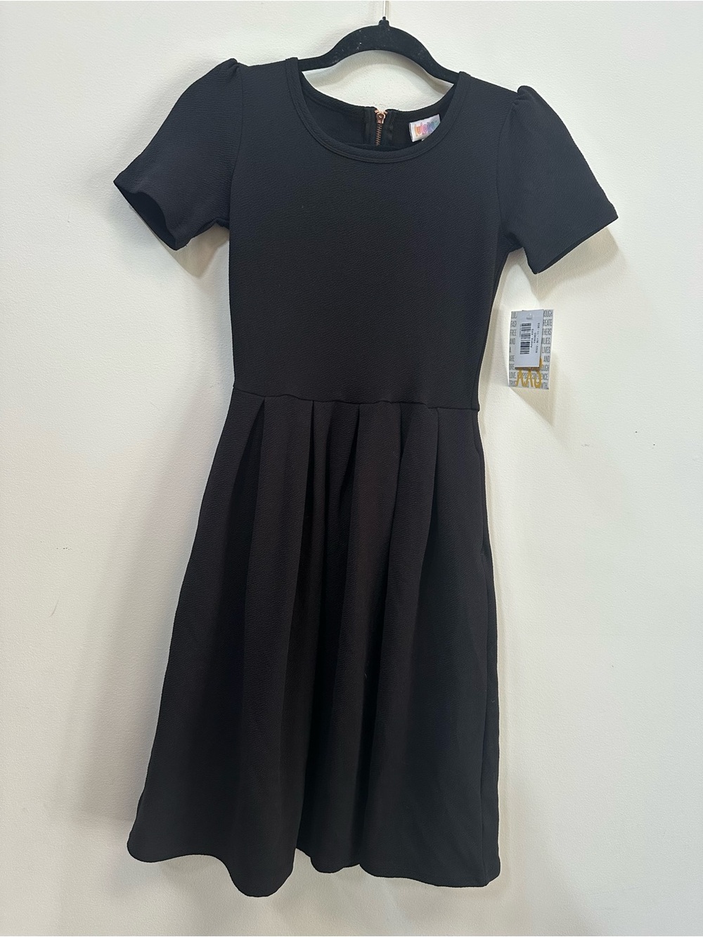 Lularoe Black Short Sleeve Fit-and-Flare Dress- Amelia